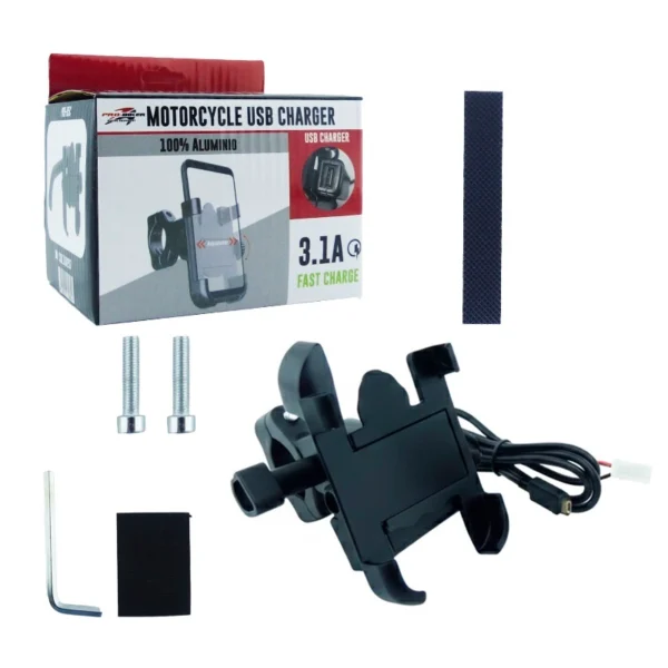 Porta celular moto PRO-B6C USB 3.1A Manubrio