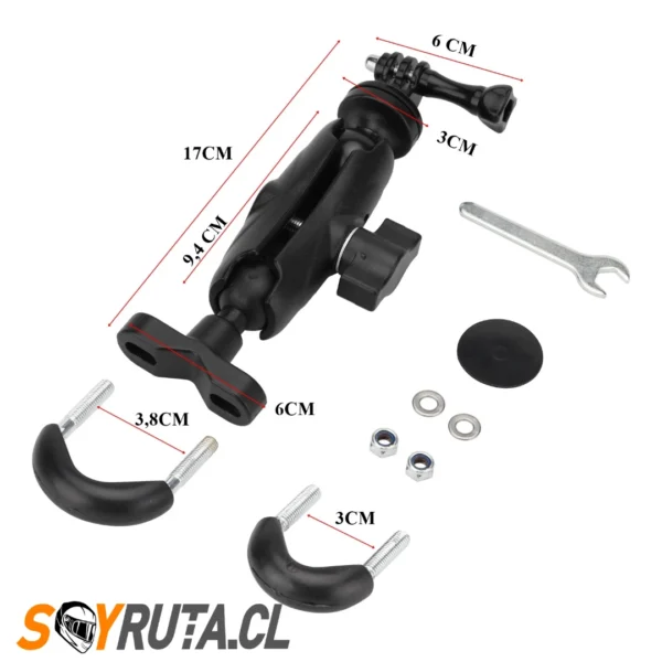 Soporte de moto flexible 360° Para Gopro metálico