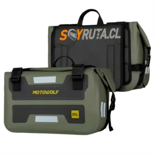 Alforjas Laterales Moto 30L Impermeables Verde Militar