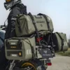 Alforjas Laterales Moto 30L Impermeables Verde Militar