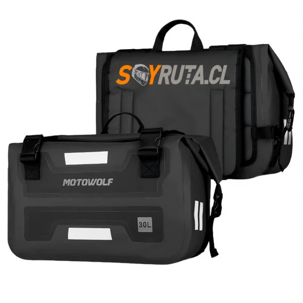 Alforjas Laterales Moto 30L Impermeables Negro