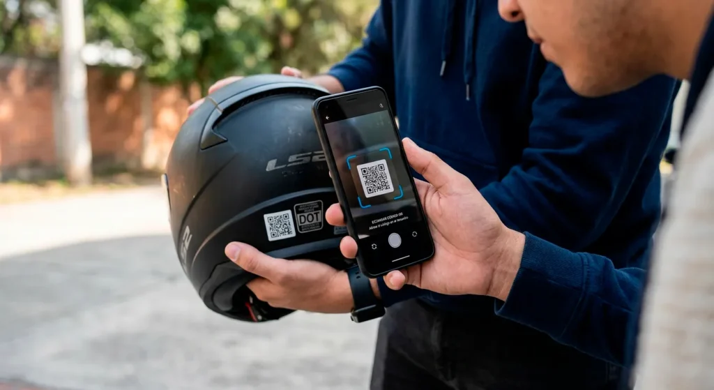 escanear codigo qr casco moto