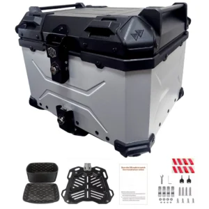 Maleta de moto Top case 45 litros Aluminio 2mm Gris desmontable SRF