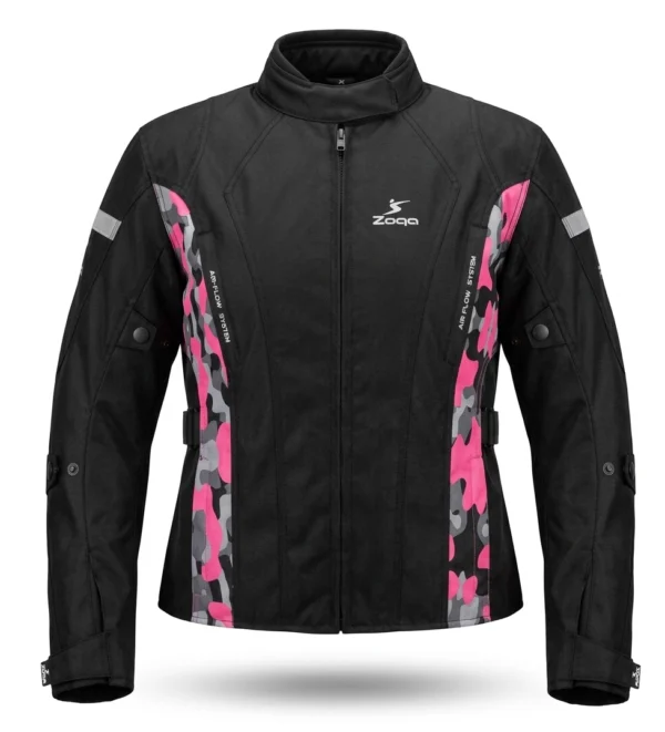 Chaqueta de Moto Mujer Air Flow Camuflaje Rosa Negra