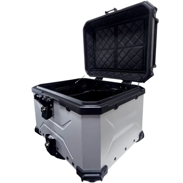 Maleta de moto Top case 55 litros Aluminio 2mm GRIS desmontable SRF SOYRUTA (3) Maleta de moto Top case 55 litros Aluminio 2mm GRIS desmontable SRF