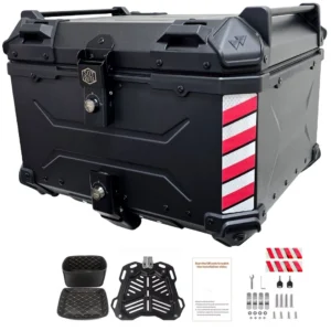 Maleta de moto Top case 55 litros Aluminio 2mm Negro desmontable SRF