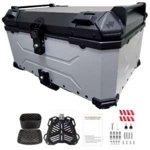 Maleta de moto Top case 65 litros Aluminio 2mm GRIS desmontable SRF