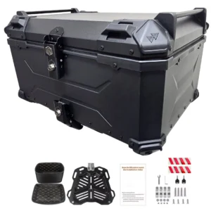 Maleta de moto Top case 65 litros Aluminio 2mm NEGRO desmontable SRF