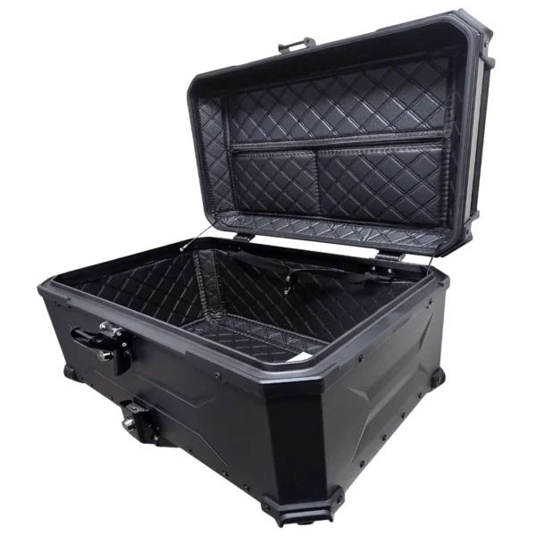 Maleta de moto Top case 65 litros Aluminio 2mm NEGRO desmontable SRF