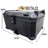 Maleta de moto Top case 65 litros Aluminio 2mm NEGRO desmontable SRF