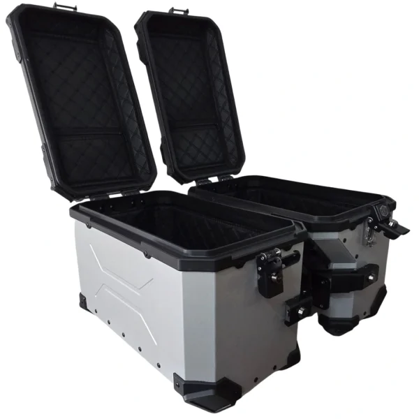 Maletas laterales aluminio BMW 12001250 SOYRUTA (3) PACK Maletas laterales 88L + Top case 45L + Anclajes aluminio BMW 1200/1250 Gris