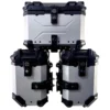 PACK Maletas laterales 72L + Top case 45L aluminio universal GRIS SOYRUTA (1) PACK Maletas laterales 72L + Top case 45L aluminio universal GRIS