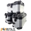 PACK Maletas laterales 72L + Top case 45L aluminio universal GRIS SOYRUTA (4) PACK Maletas laterales 72L + Top case 45L aluminio universal GRIS