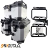 PACK Maletas laterales 72L + Top case 45L aluminio universal GRIS SOYRUTA (5) PACK Maletas laterales 72L + Top case 45L aluminio universal GRIS