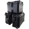 PACK Maletas laterales 72L + Top case 45L aluminio universal NEGRO SOYRUTA (2) PACK Maletas laterales 72L + Top case 45L aluminio universal NEGRO