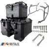 Pack Maletas laterales aluminio BMW 12001250 Negro SOYRUTA (6) PACK Maletas laterales 88L + Top case 45L + Anclajes aluminio BMW 1200/1250 Negro