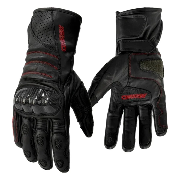 Guantes de Moto Armad Gear Mike Touch Cuero Largo SOYRUTA (1) Guantes de Moto Armad Gear Mike Touch Cuero Largo